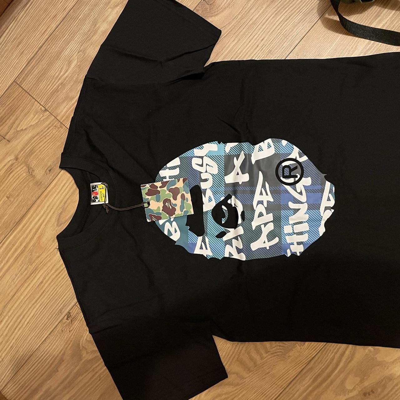 ‼️SEND OFFERS‼️ Black and blue bape tee - Depop