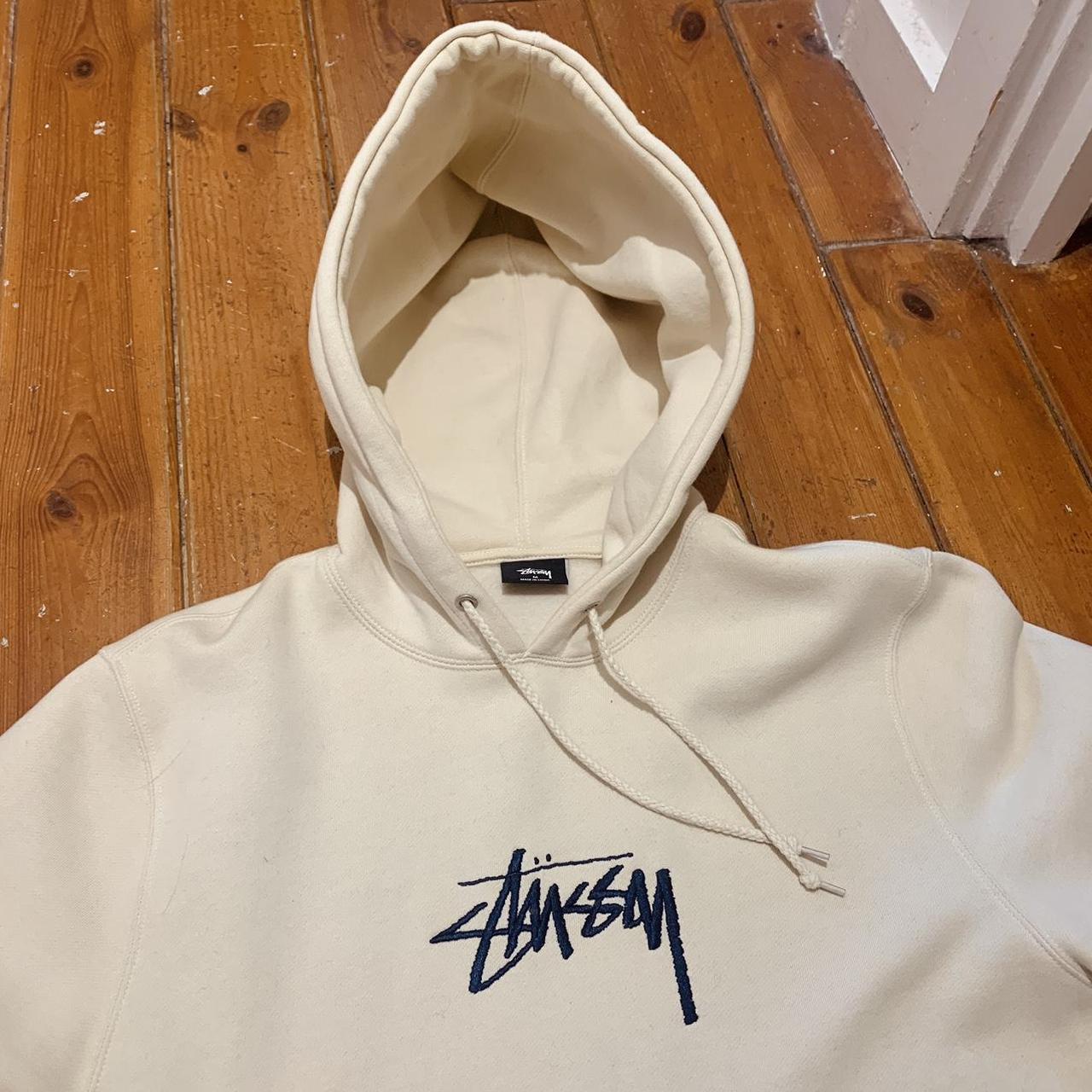 Stüssy Men's Cream Hoodie | Depop