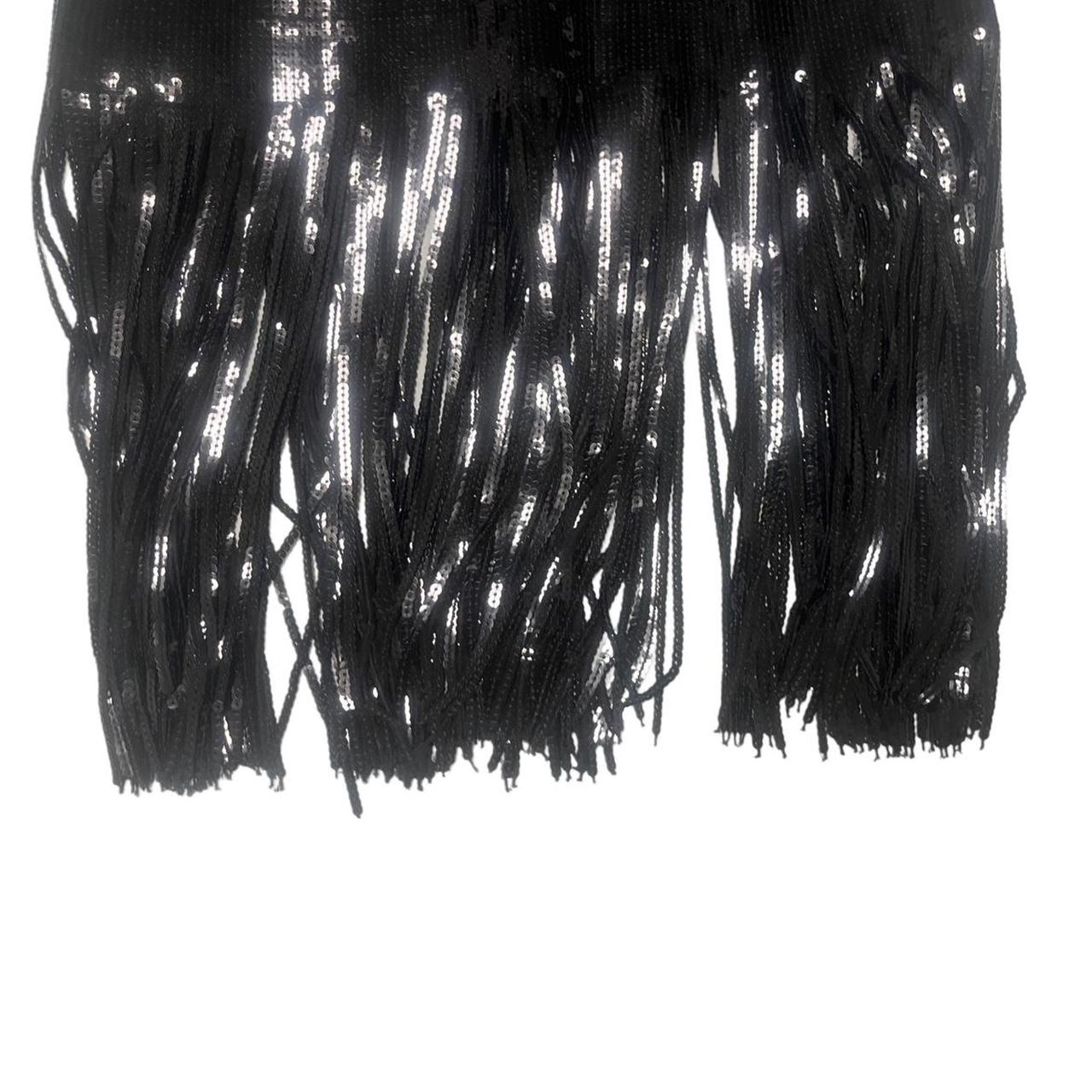 Black sequin fringe midi dress Depop