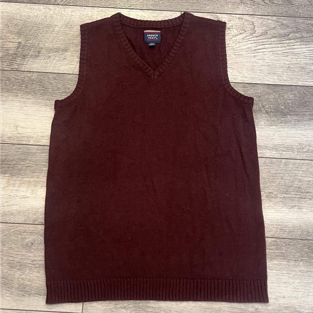 Burgundy maroon French toast sweater vest XXL Depop