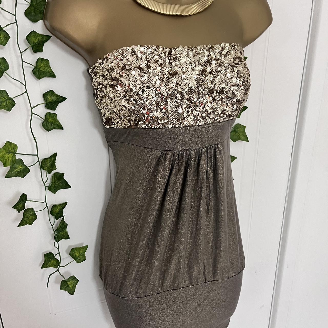 Vintage y2k Jane Norman sequin strapless mini