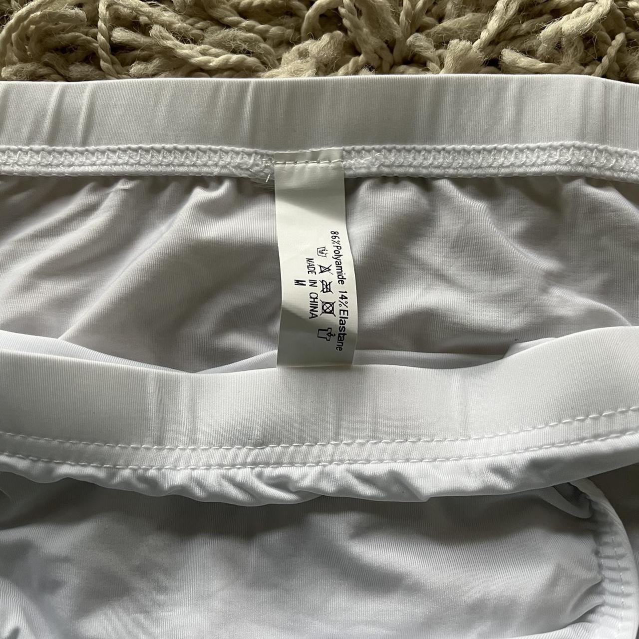 Slip semitrasparente bianco M Tessuto lycra che... - Depop