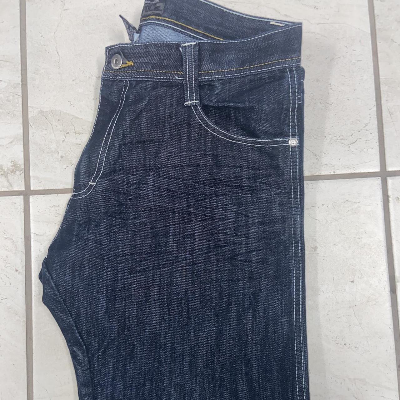 Southpole dark blue jeans with yellow Depop