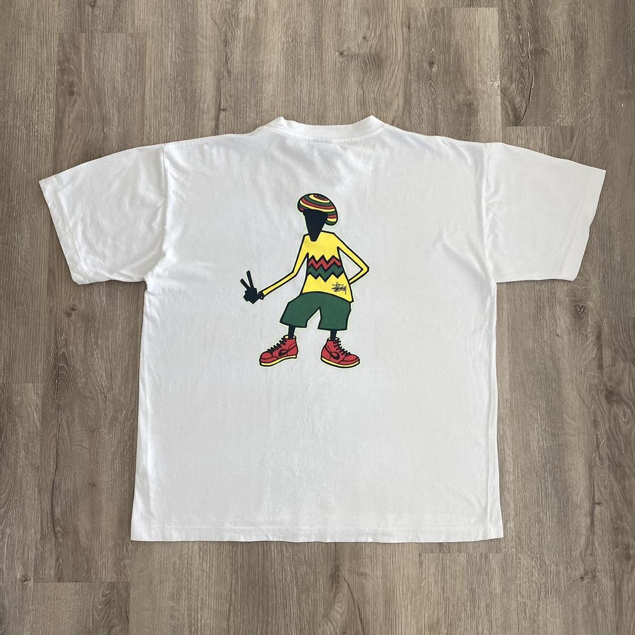 00s/ROOTZ ROCKIN’RYDIMZ OLD STUSSY/ Vintage Stussy Rasta Rootz, Rockin, Rydimz T Shirt (Size L
