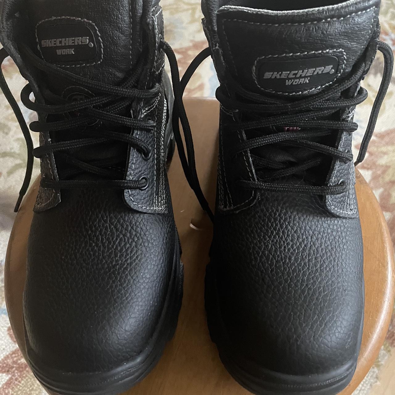 Skechers black work boots Steel toe size
