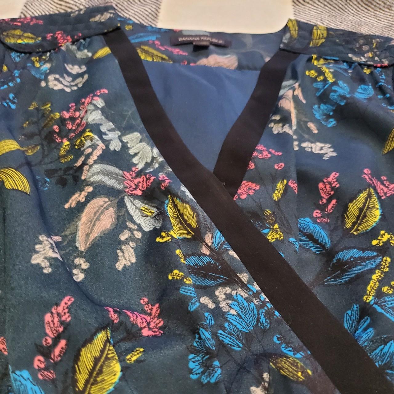 Blue Floral BANANA REPUBLIC DRESS - Depop