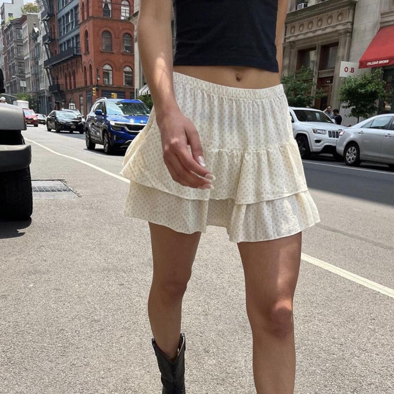 Brandy Melville Izzy floral mini skirt! Never... Depop