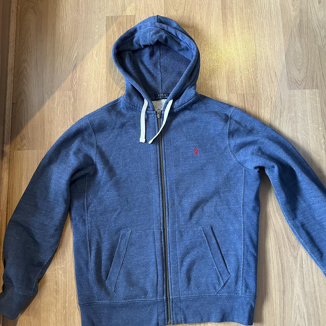 Polo Ralph Lauren zip hoodie Navy blue denim colour... - Depop