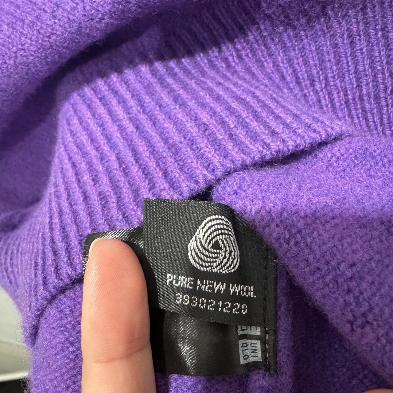 Uniqlo purple jumper 100% pure wool Size XS... - Depop