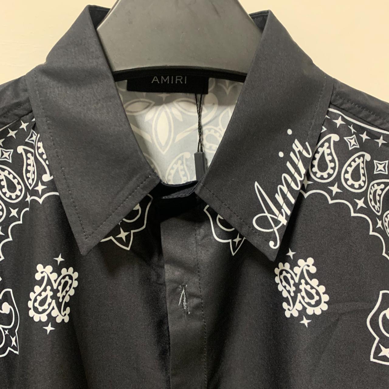 AMIRI ボタンアップシャツ 黒 Amiri black beach casual shirt | Depop