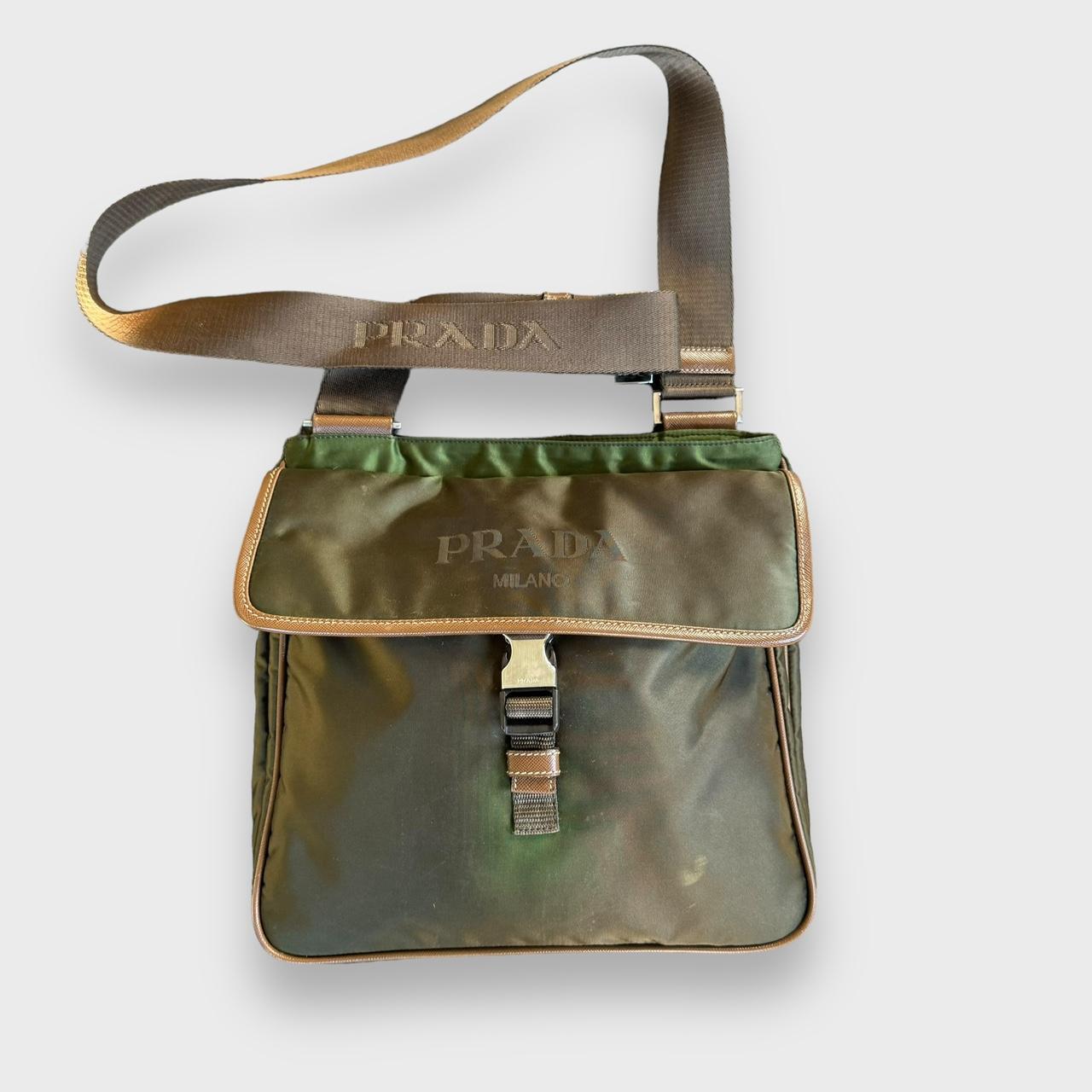 Prada messenger bag green hotsell