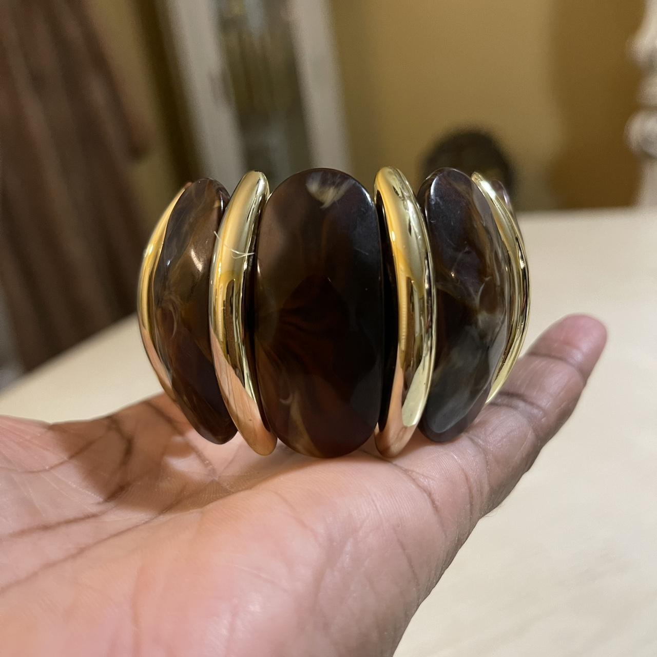 Women's Bracelet - Brown/Multi – Shell look acryl… - image 3