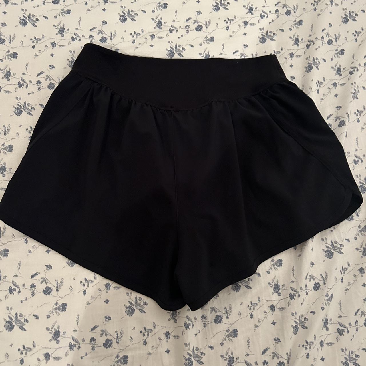 black aerie athletic shorts super cute, never... - Depop