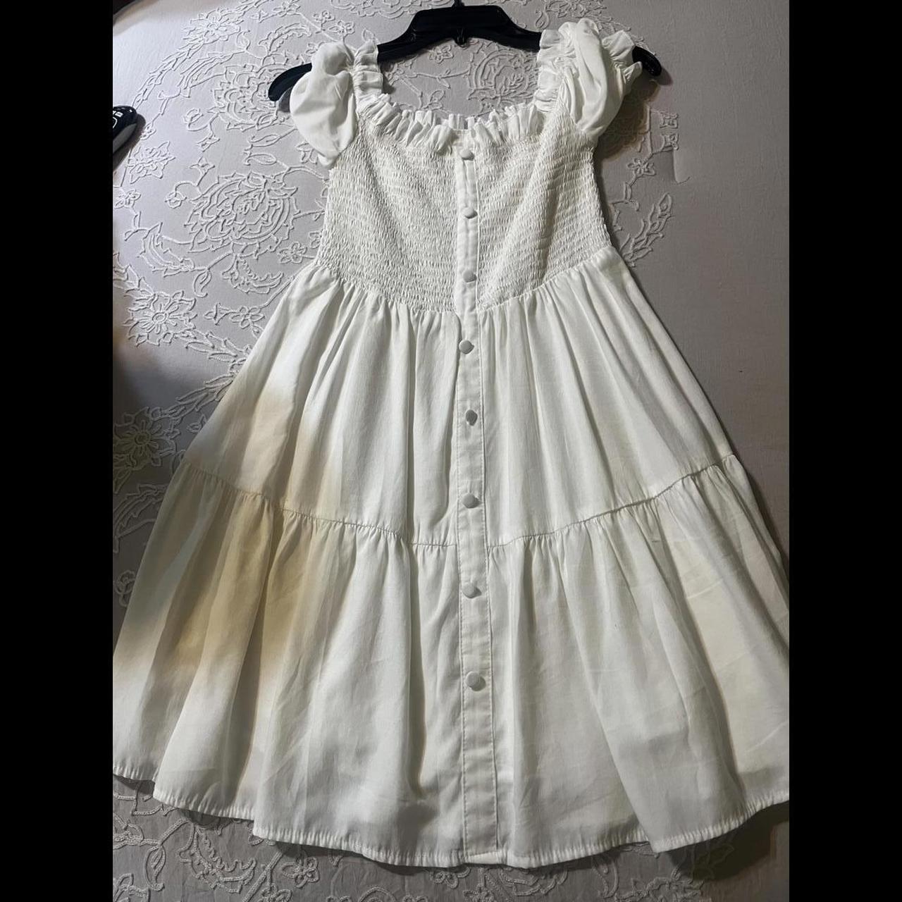 White dress. Does not have a tag size L(11-12) - Depop