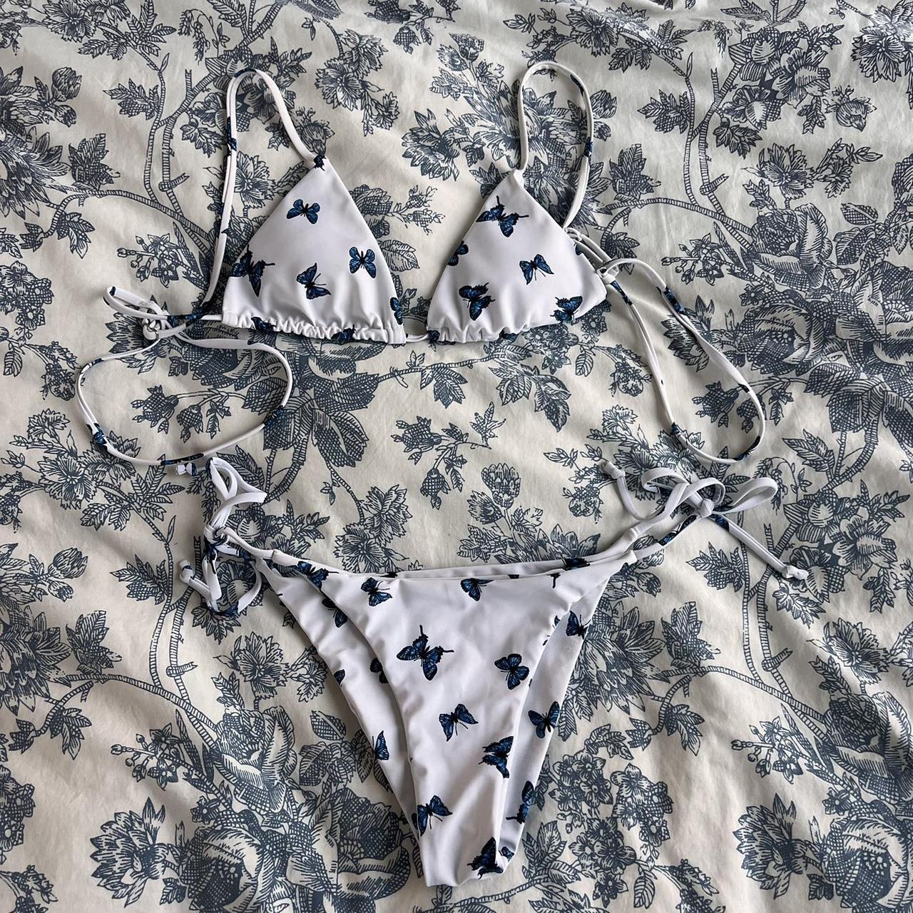 Zaful Flower Zaful Blue And White Bikini ZAFUL Women's Triangle