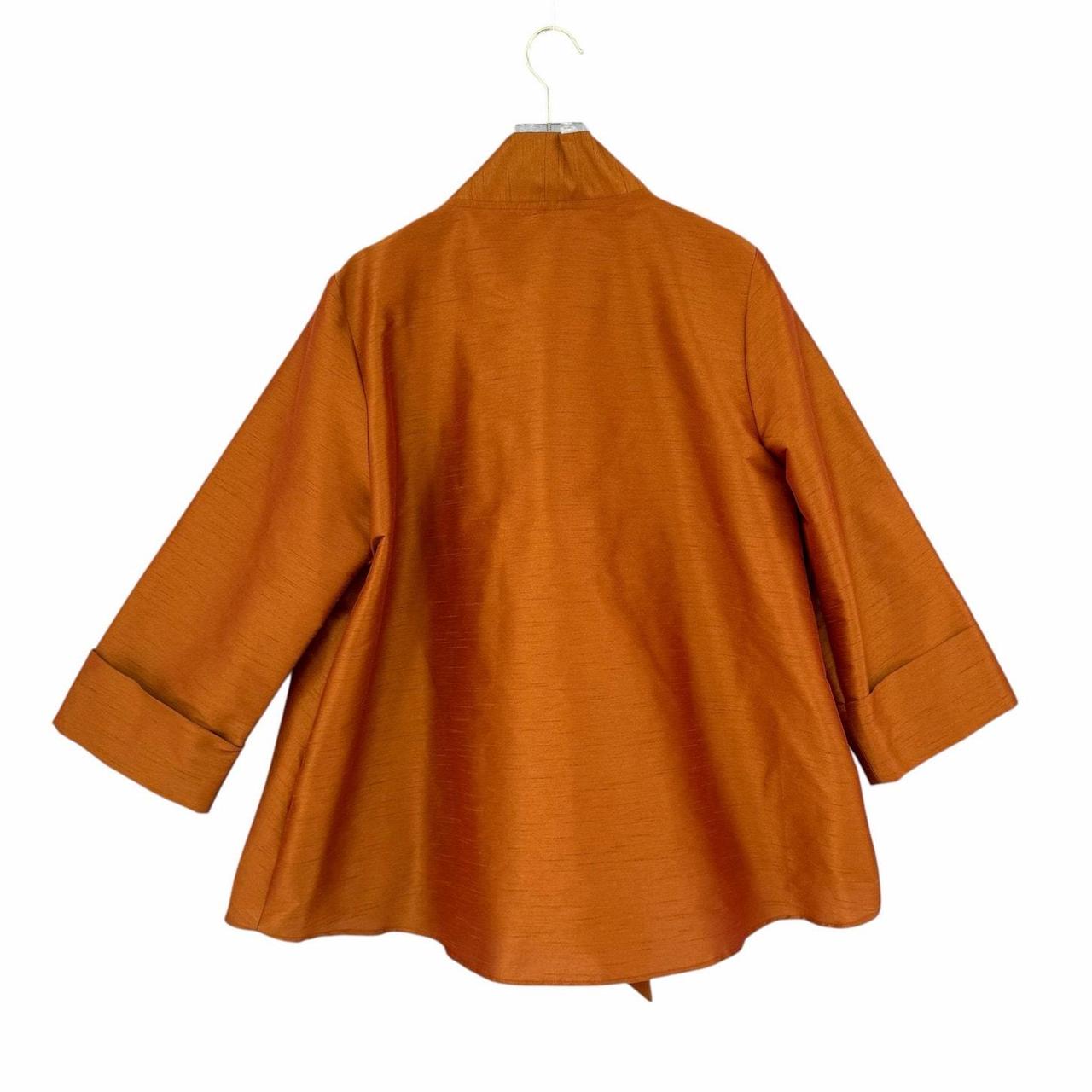 Preloved Women's Polyester Jacket - Orange/Brown … - image 2