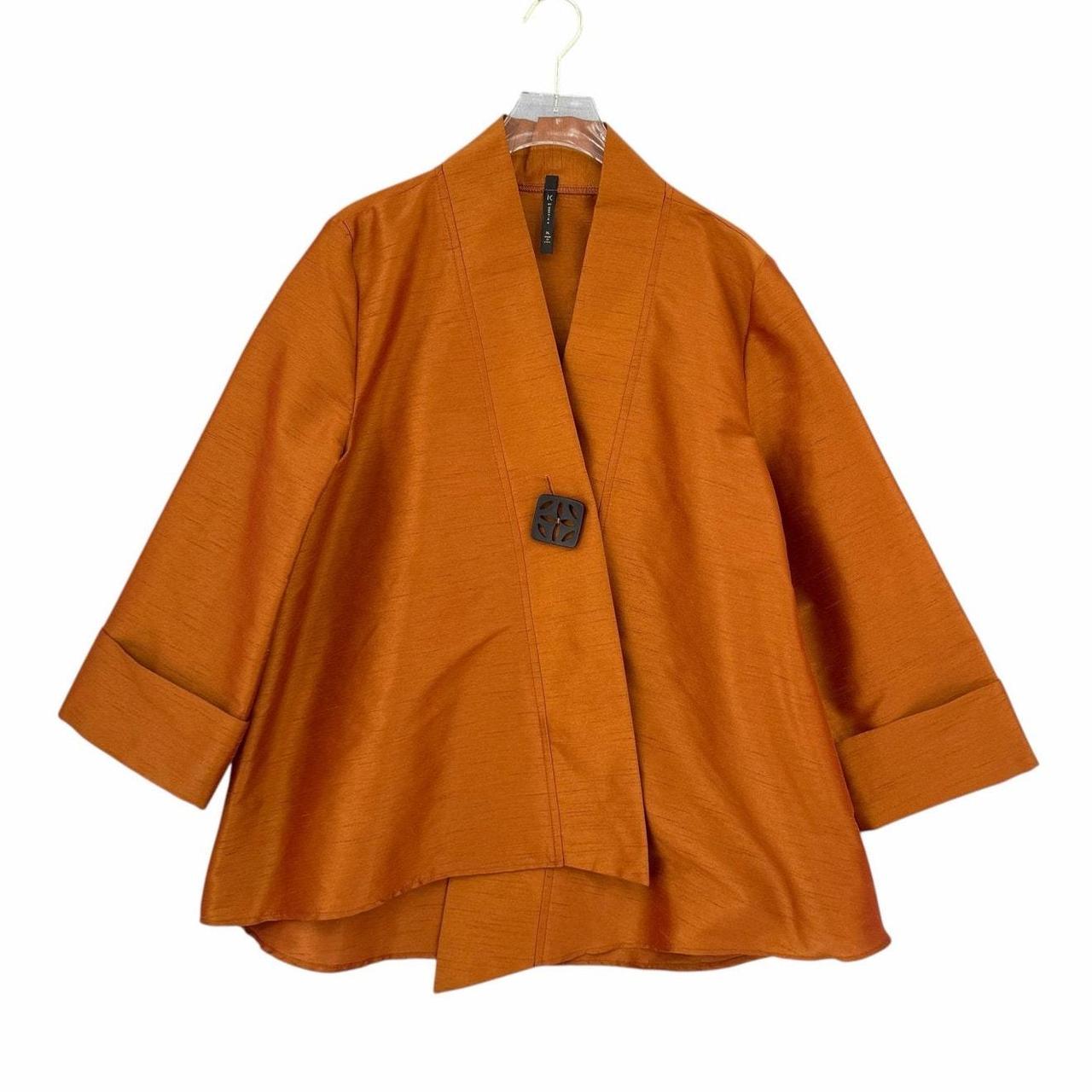 Preloved Women's Polyester Jacket - Orange/Brown … - image 1