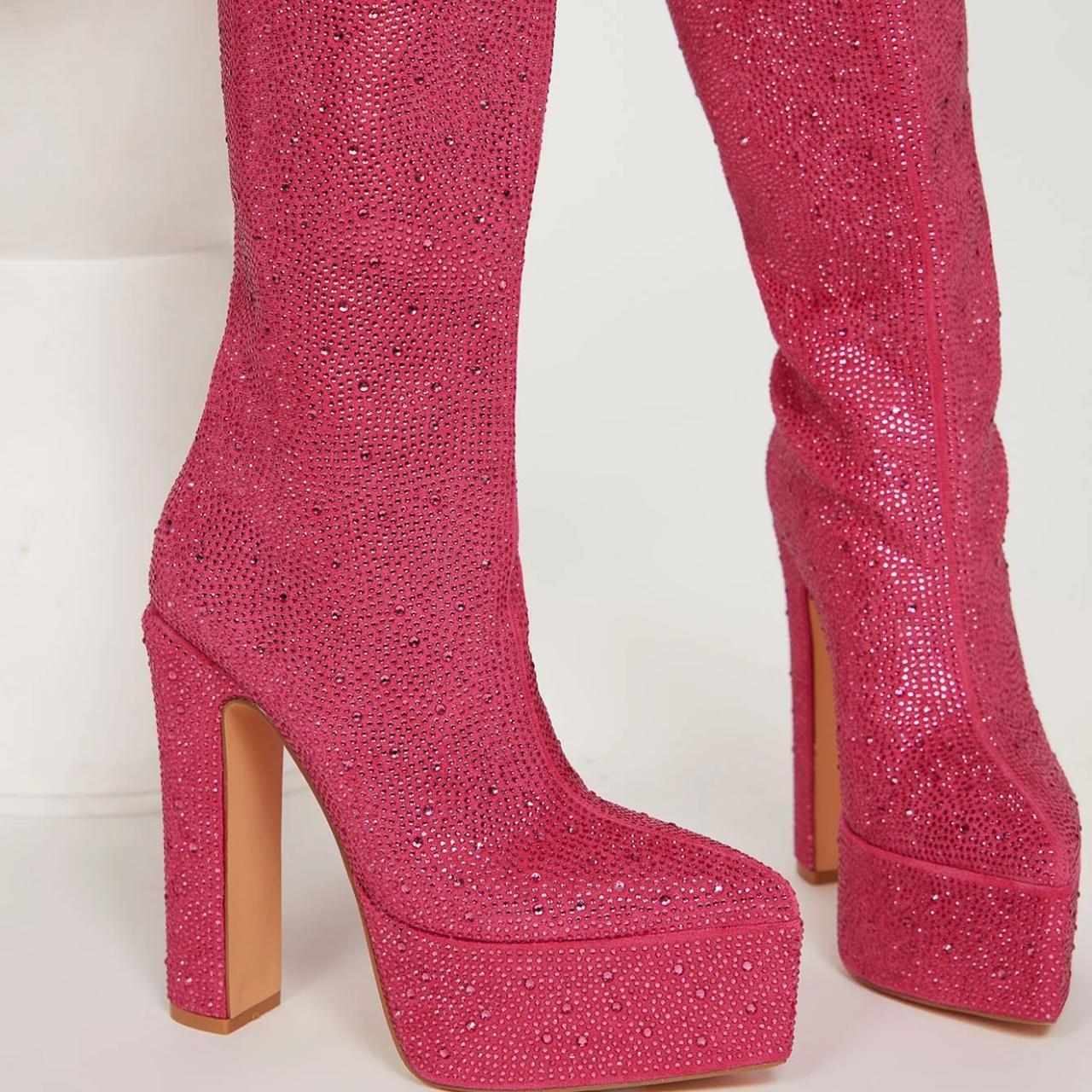 Fashion nova glitter boots online