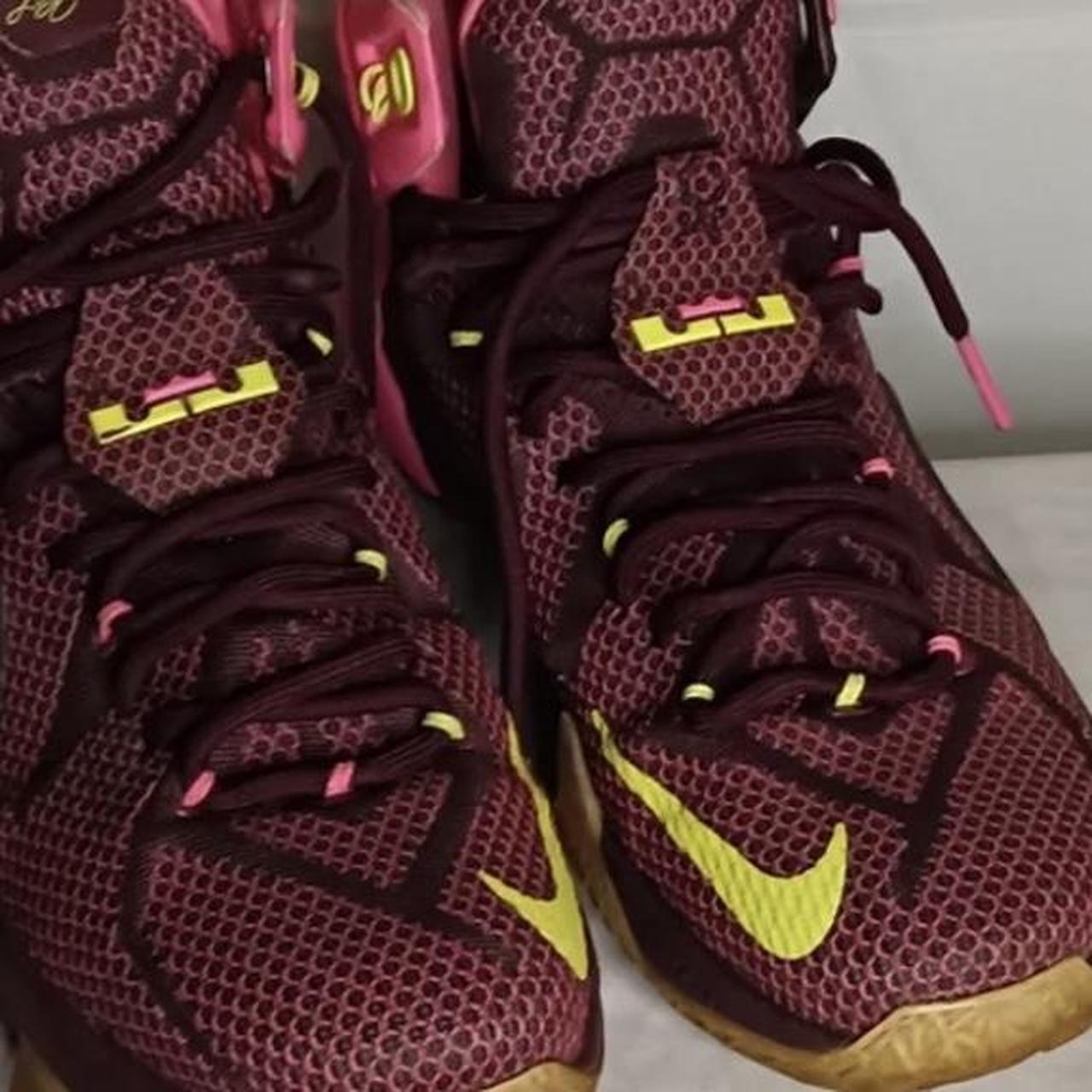 Sneakers Lebron James Burgundy Shoes Nike Mens Lebron XII Double