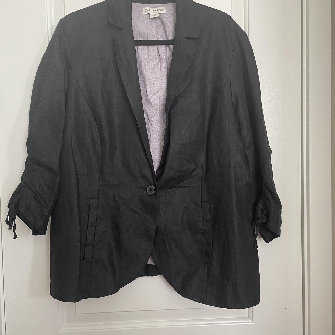 ColdWater Creek Black Linen Blend Blazer Jacket Depop