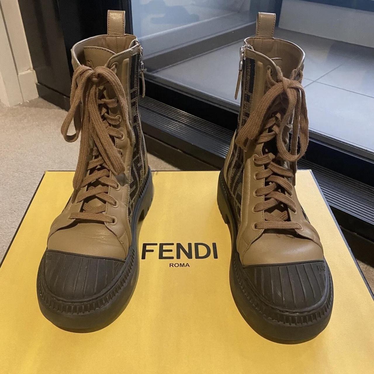 AUTHENTIC FENDI DOMINO LACE-UP COMBAT BOOTS Size 36 | Depop