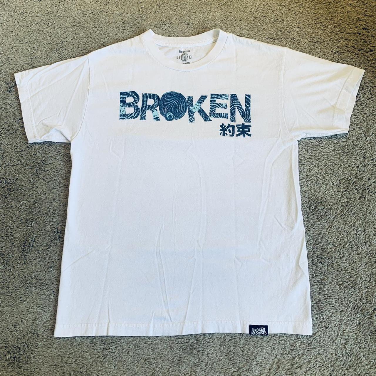 Broken Promises X Uzumaki White Tee. Size: MEDIUM. | Depop