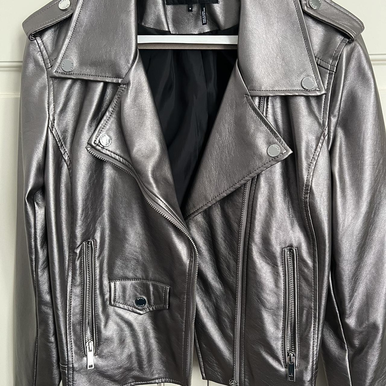 Dkny faux leather fashion moto jacket