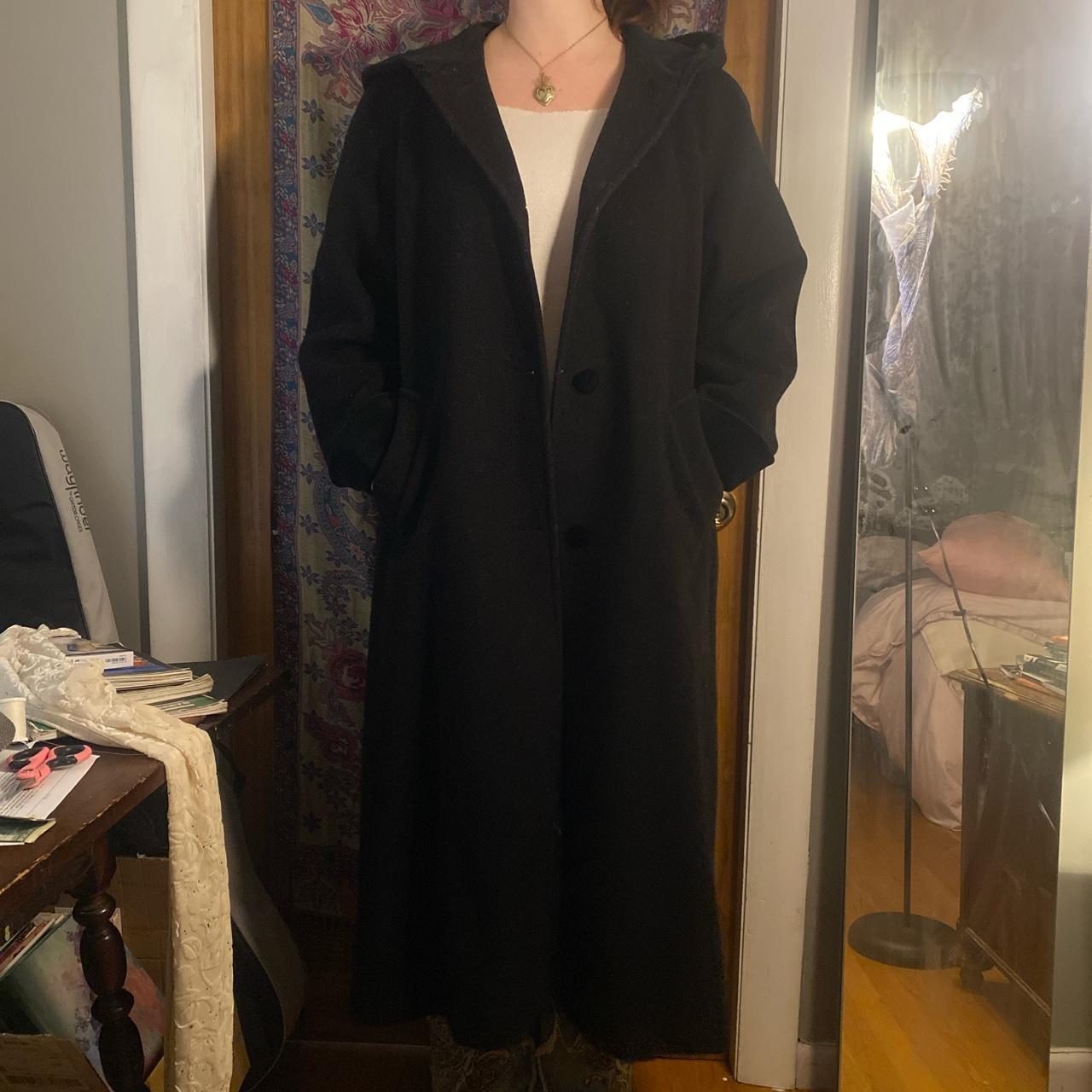 Grim reaper long black trench. Very warm, with... - Depop