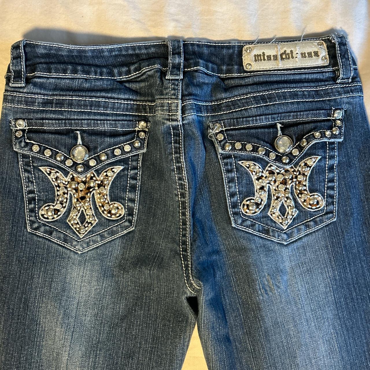 Miss chic cheetah print flare jeans! Super cute and... - Depop