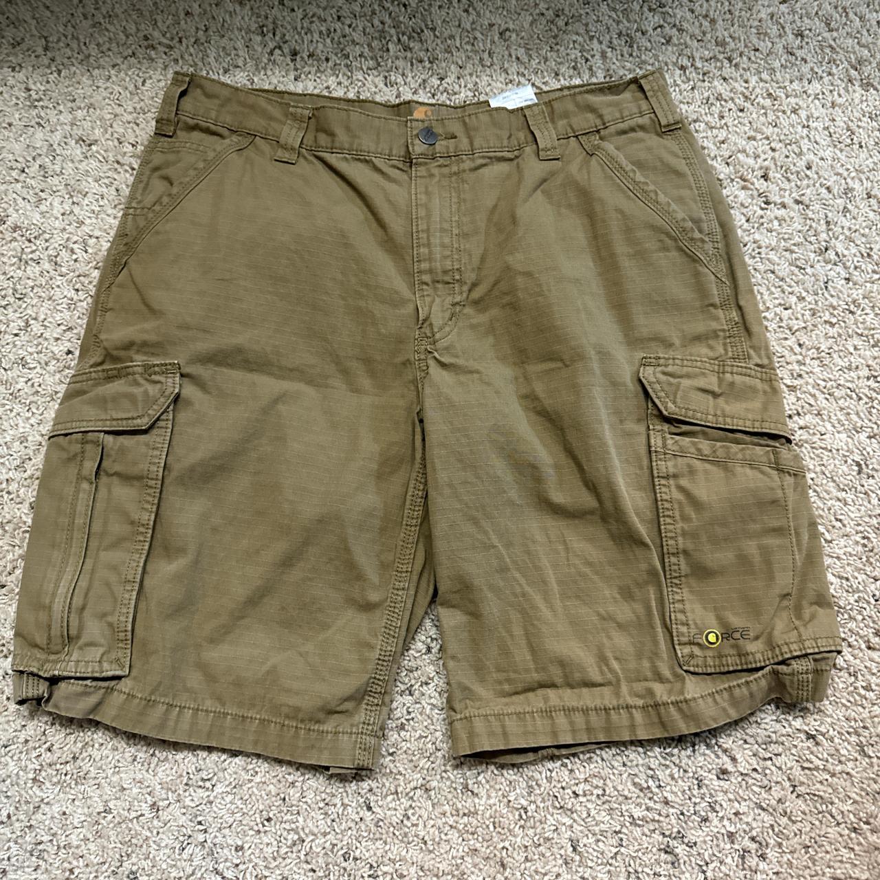 Carhartt men’s tan cargo shorts size 36 (A belt... - Depop