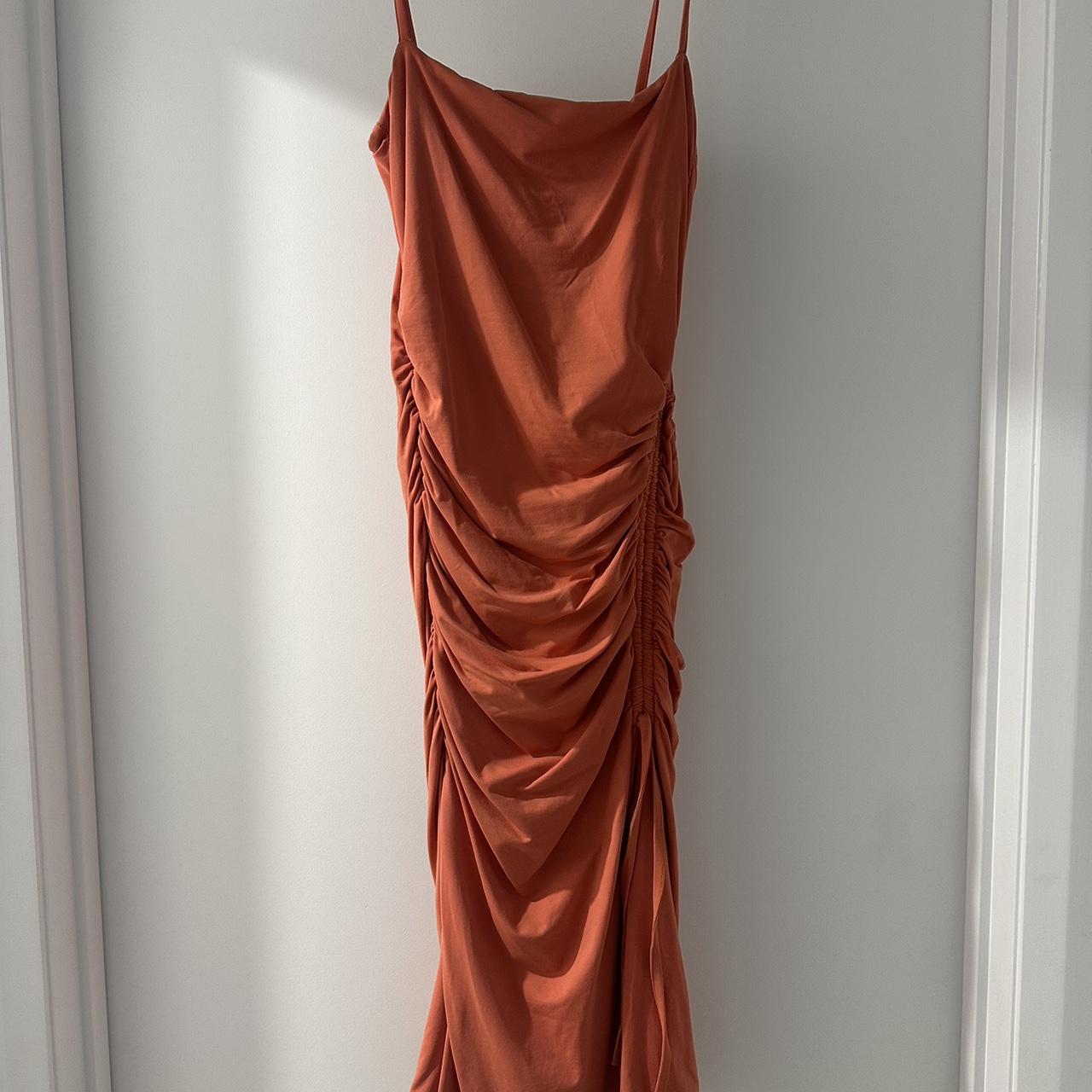 Kookai burnt orange dress. Worn once. Size 0 34-36 - Depop