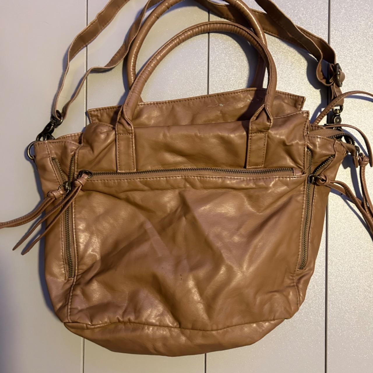 Brown medium sized Mossimo faux leather purse. Two