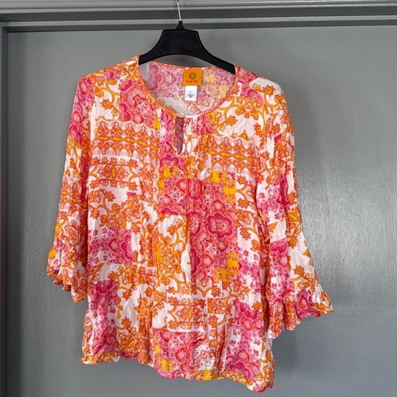 Ruby Rd. Women's Blouse - Pink/Yellow - L – Ruby … - image 1