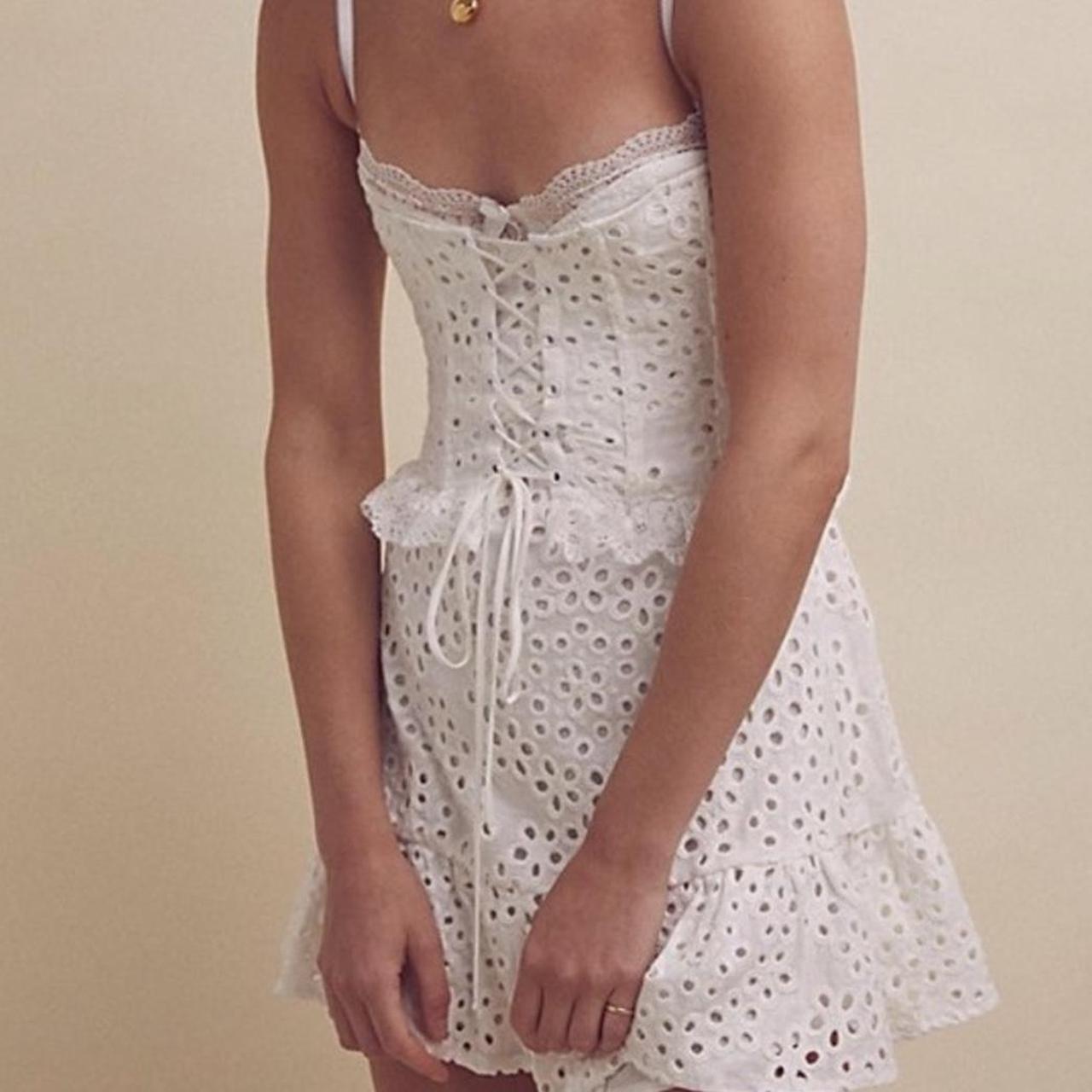 For Love and Lemons Sadie Corset White Dress S. In... Depop