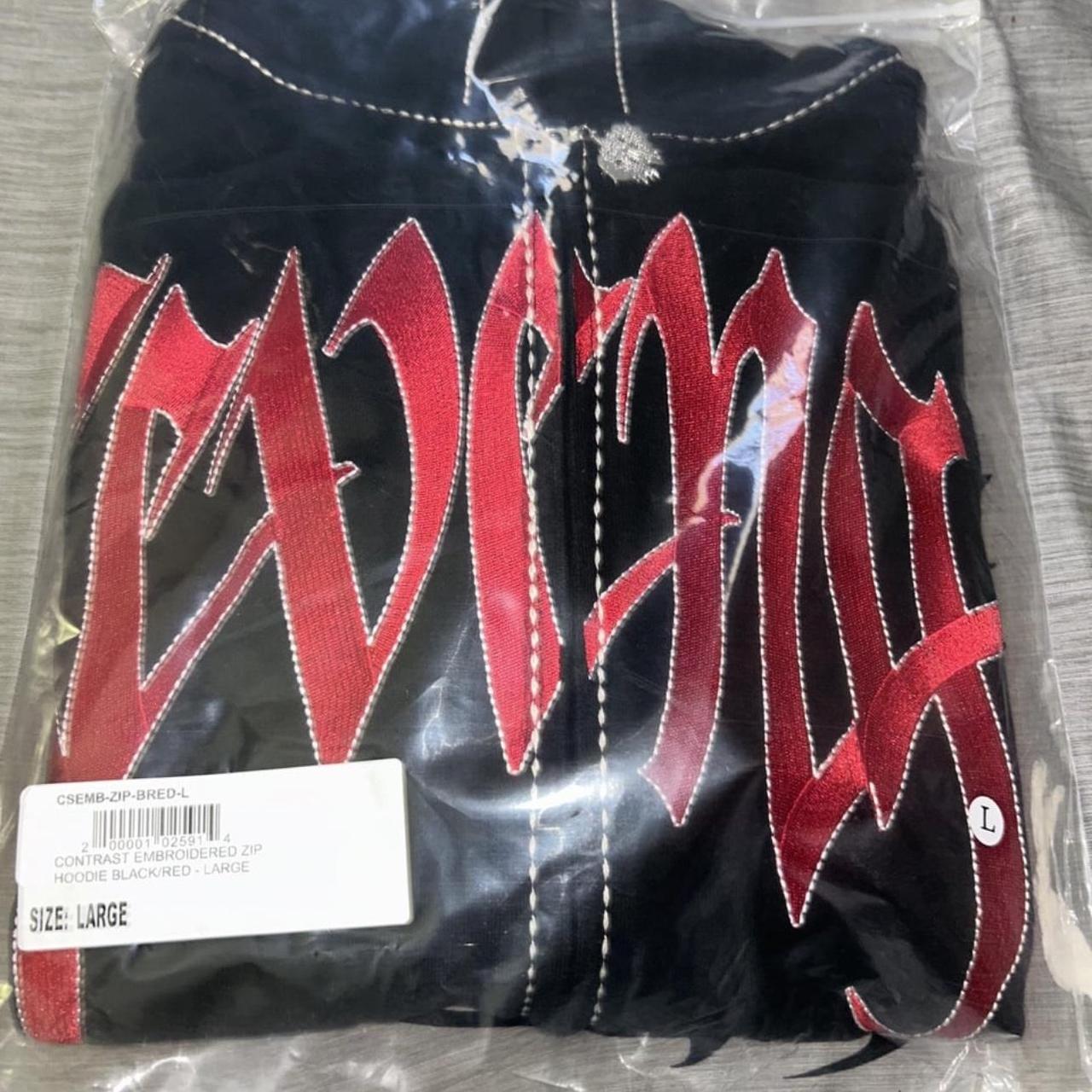 Black and red revenge hoodie best sale