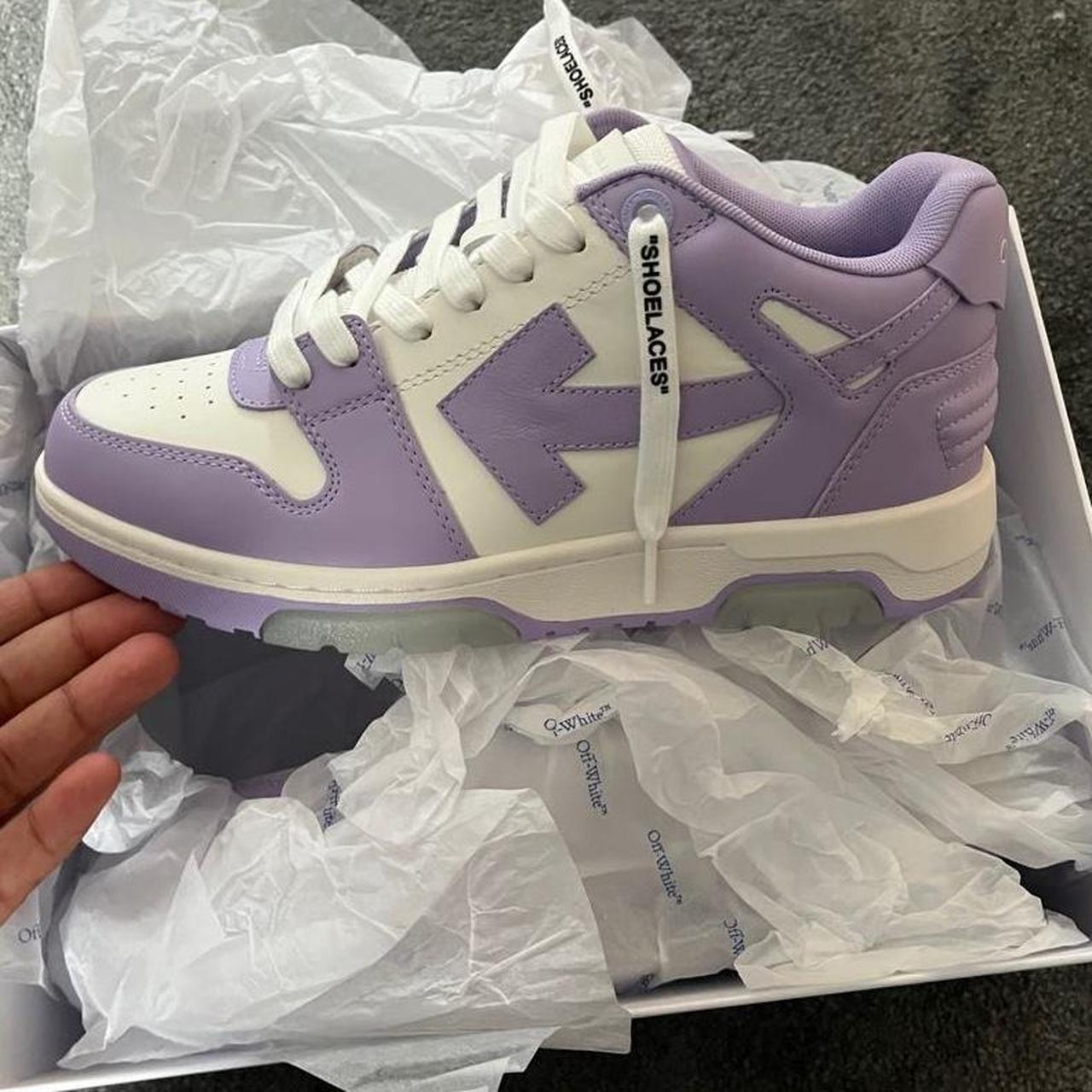 off white sneaker purple