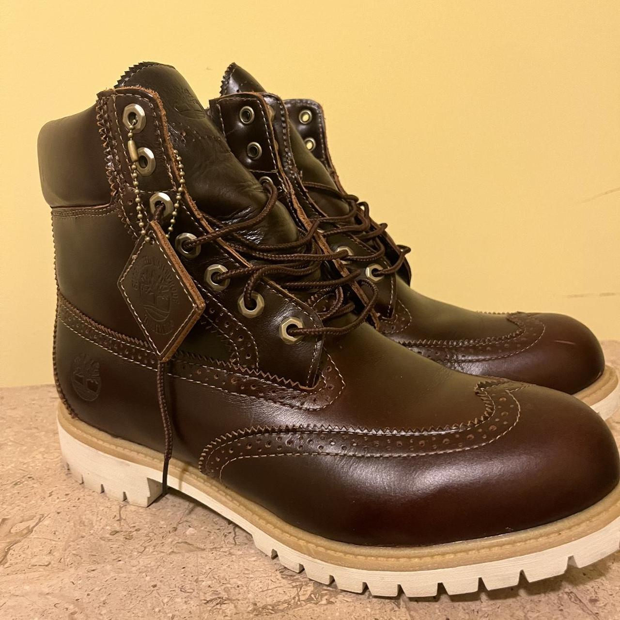 Vintage Brown Timberland Boots -Pre-Loved Leather... - Depop