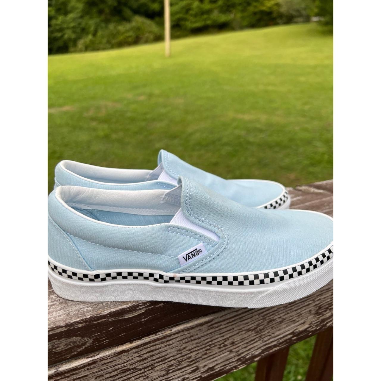 Cool blue slip on vans best sale