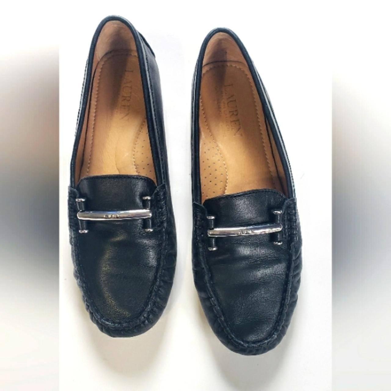 ralph lauren black leather trainers