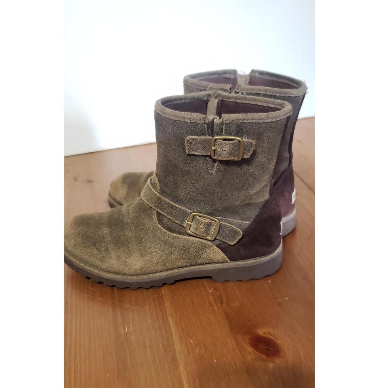 Ugg Harwell Bomber suede buckle boots womens size Depop