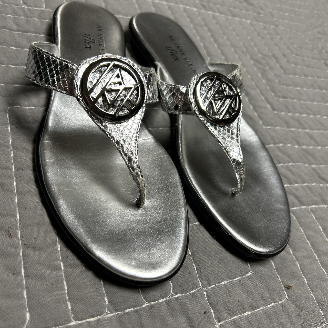 Anne klein 2024 silver sandals