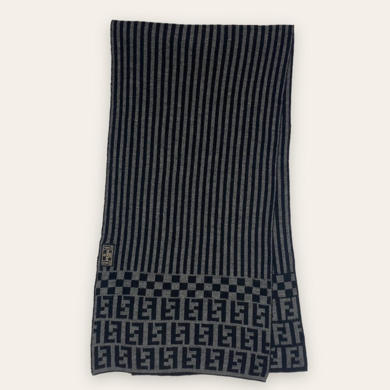 Fendi Women S Black And Grey Scarf Wraps Depop