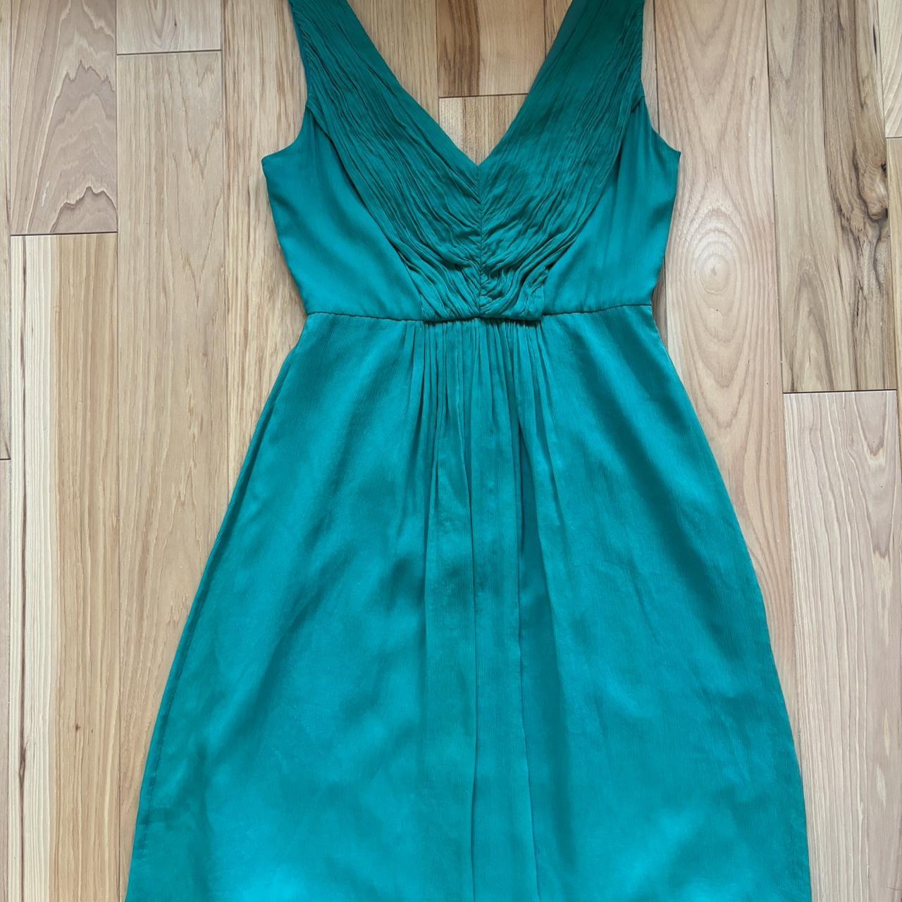 Cute green J Crew formal dress- size 2 - Depop