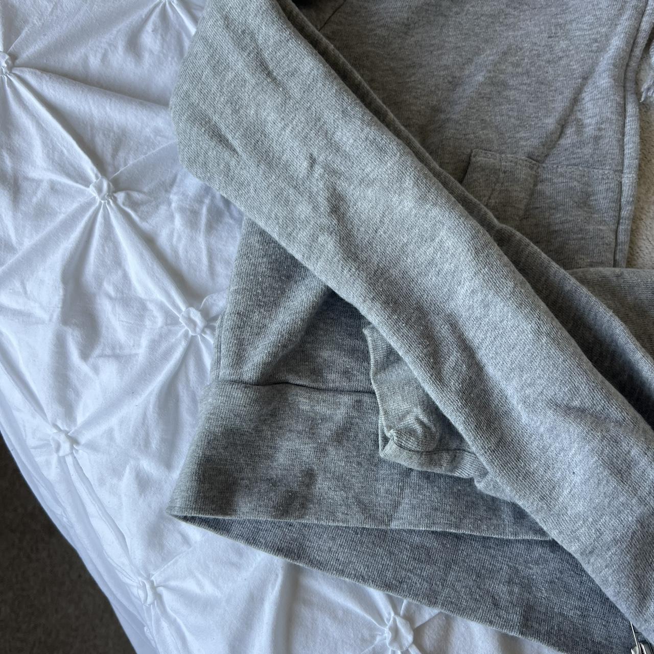 Brandy Melville grey cropped zip hoodie worn a... Depop
