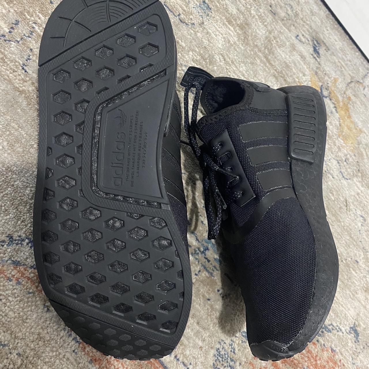 Adidas NMD R1 all black size 6 7 7.5 women s worn. Depop