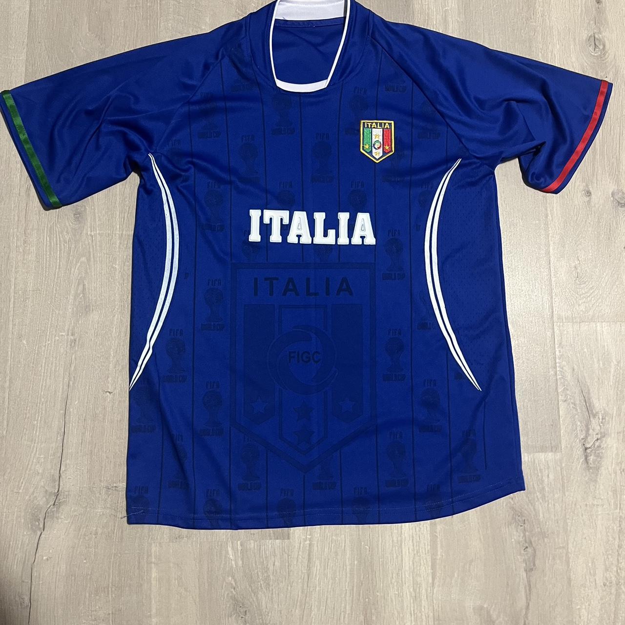 Vintage Italy soccer jersey No brand fits like a... - Depop