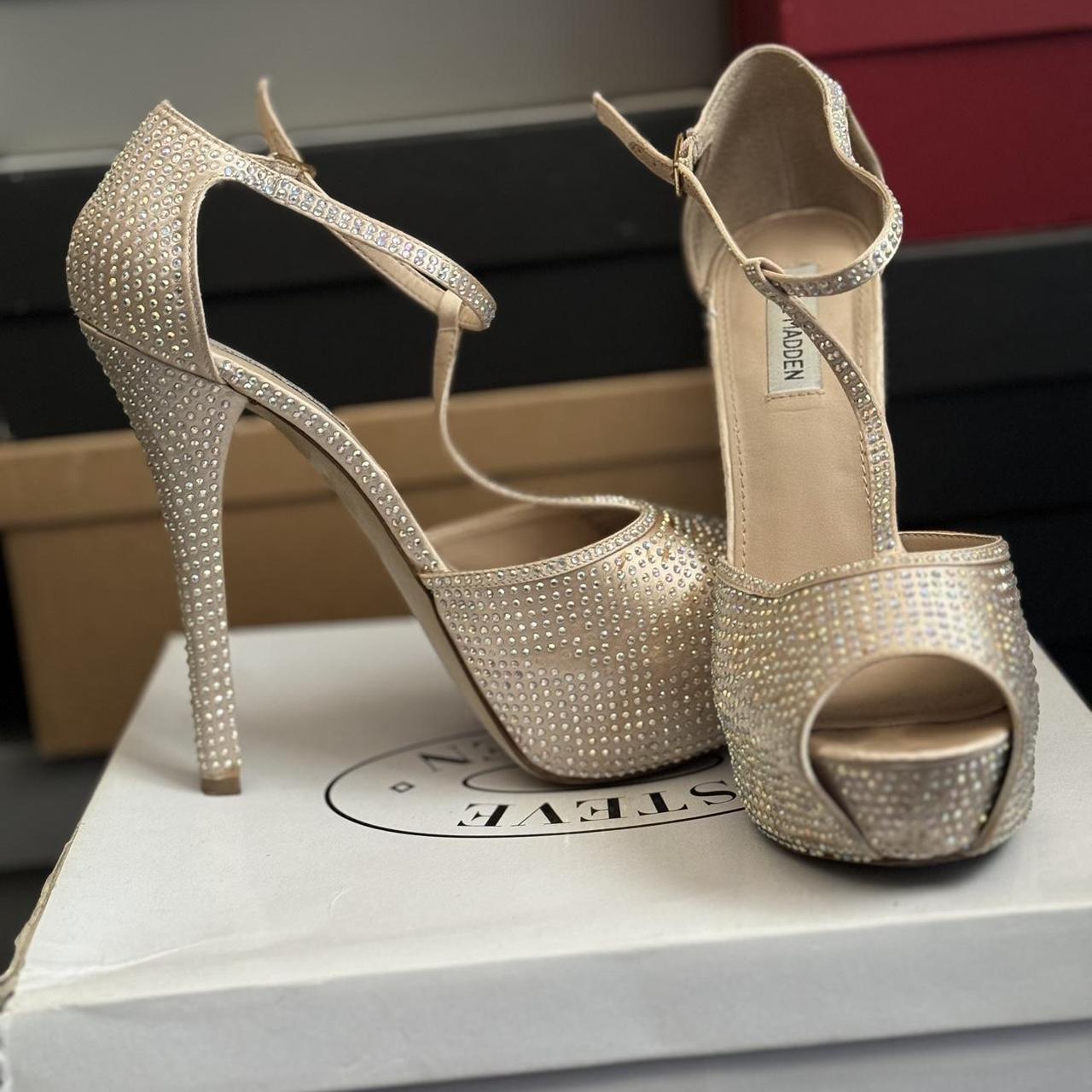 Steve madden gold glitter heels online