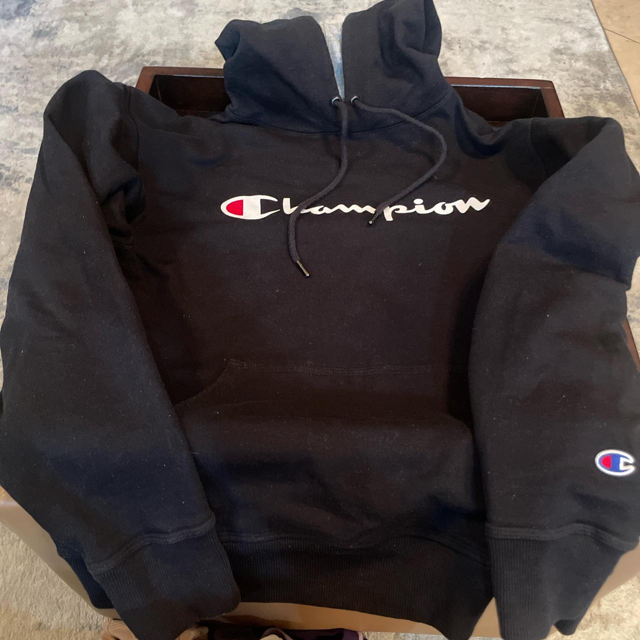 Black Champion sweatshirt - Depop