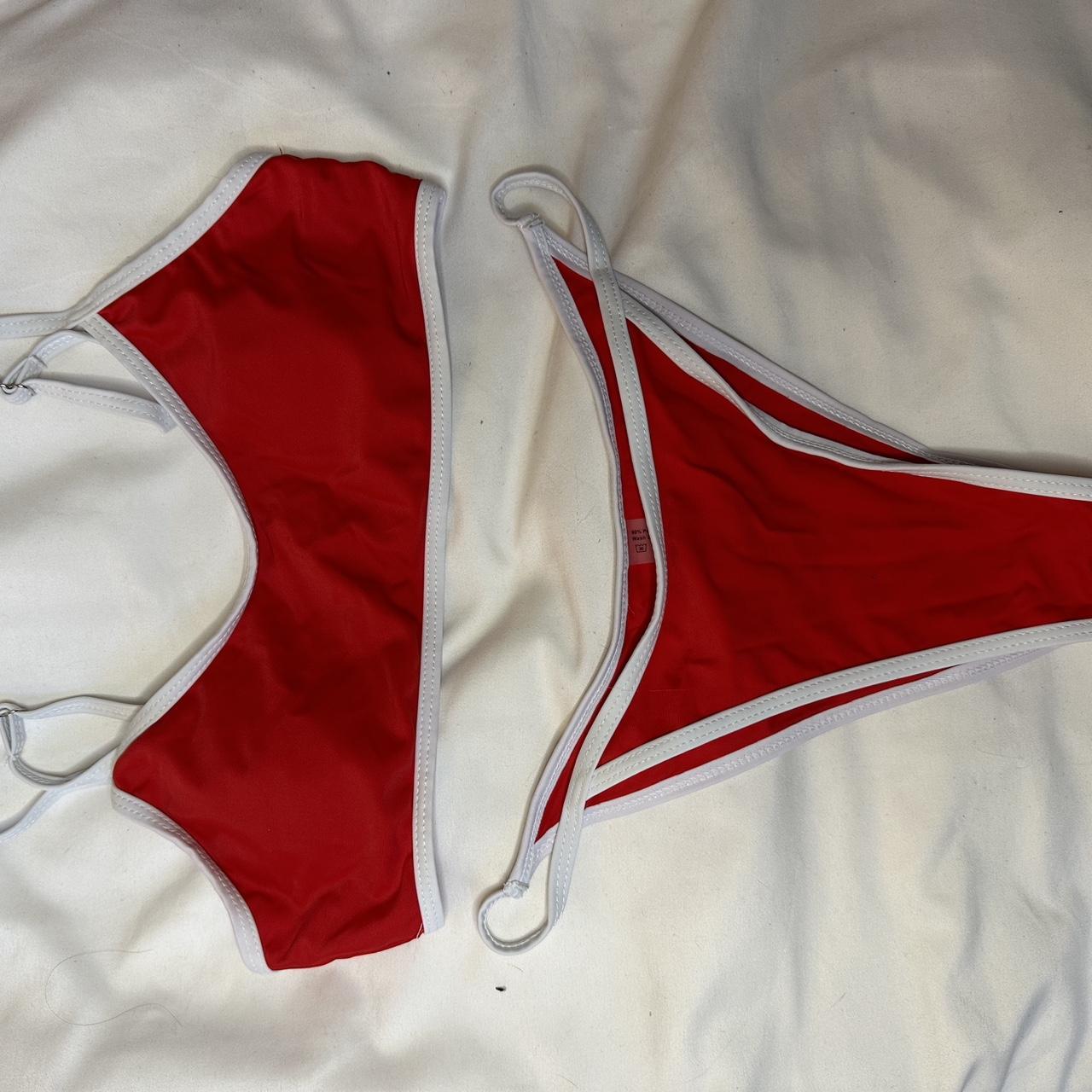 SHEIN Red and white bikini Depop