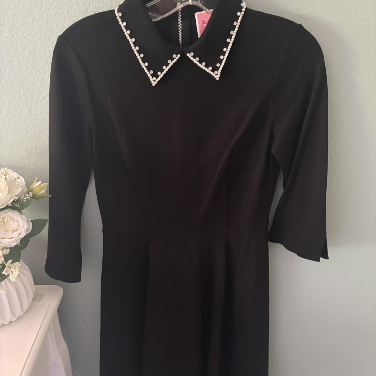 Kate spade black dress with pearls hotsell